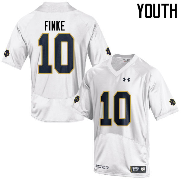 Youth NCAA Notre Dame Fighting Irish #10 Chris Finke Stitched College Under Armour Authentic White Football Jersey CD10R00AB